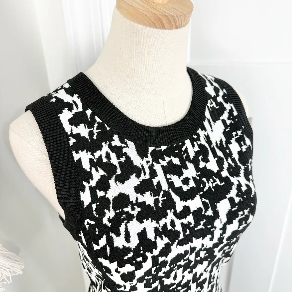 Kate Spade Floral Jacquard Dress Black White Sz S - Image 5