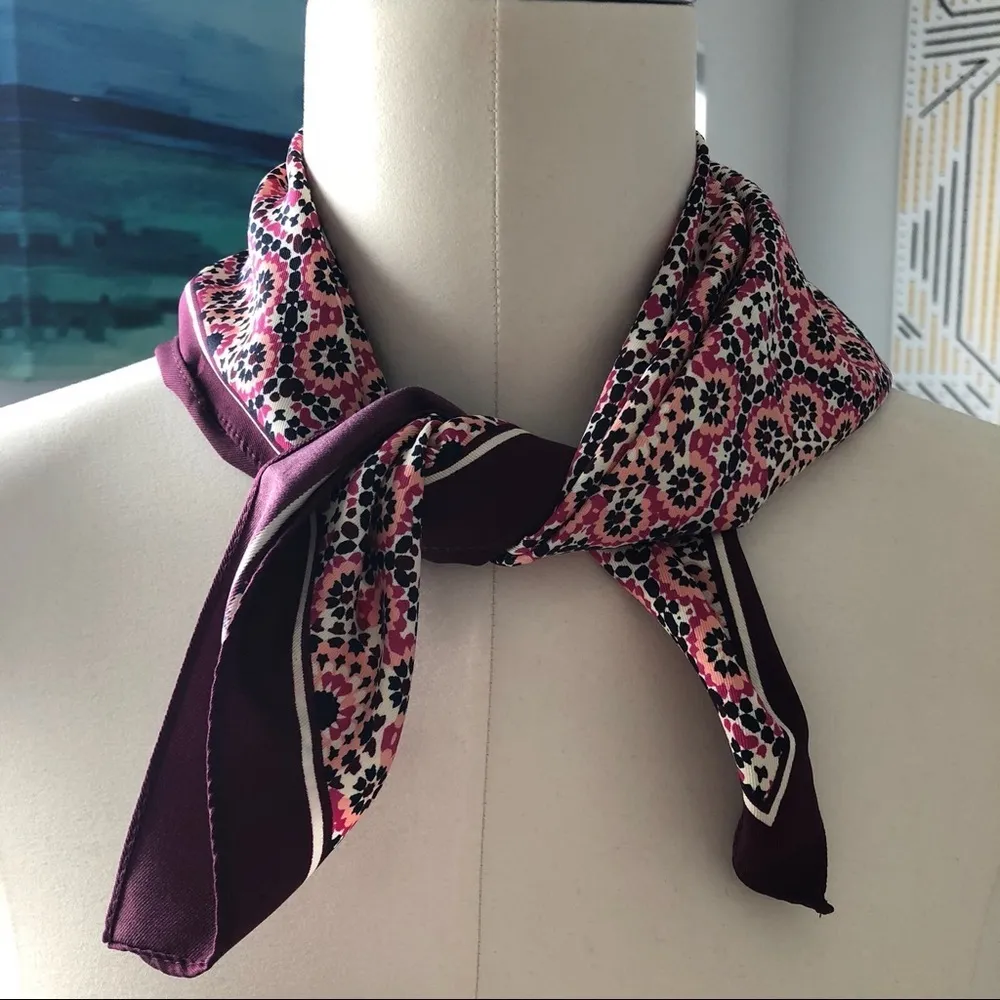 J. Crew Pink Medallion Pattern Scarf/Banda… - Image 4