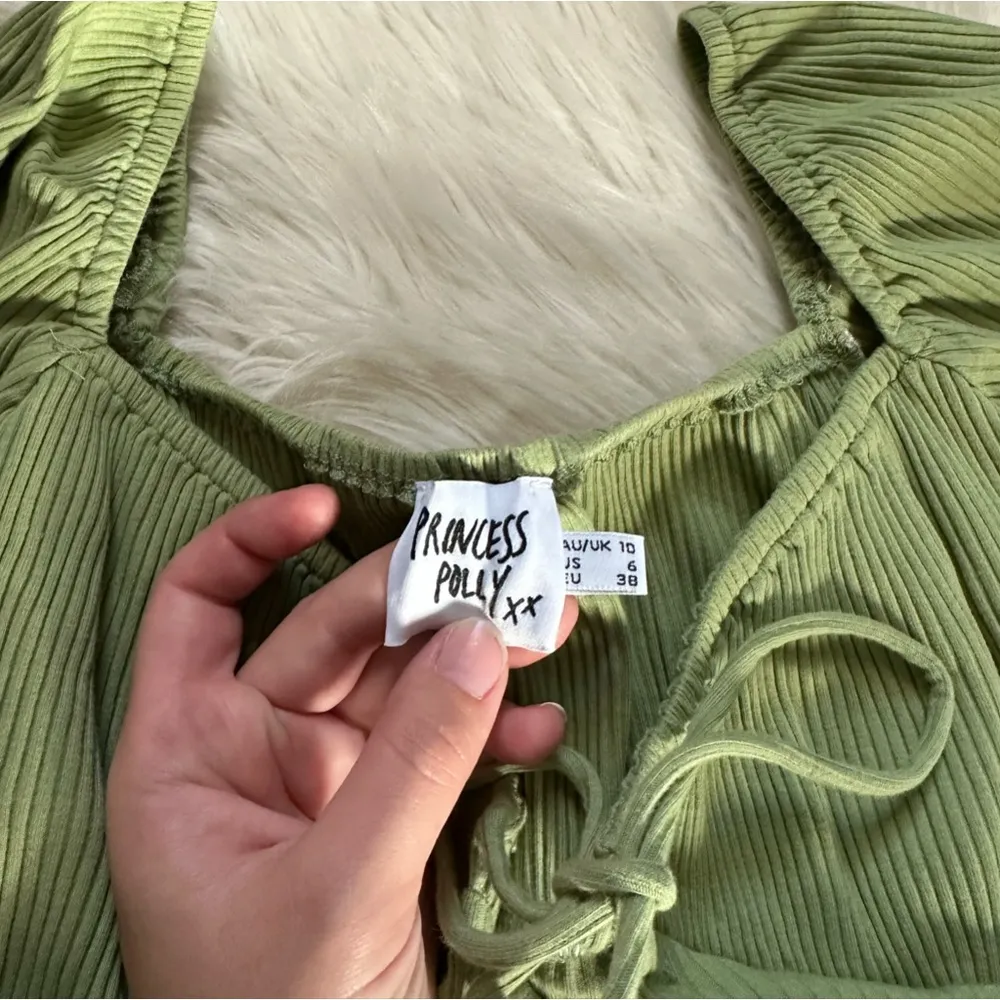 PRINCESS POLLY Green Tie Front Top - Image 3