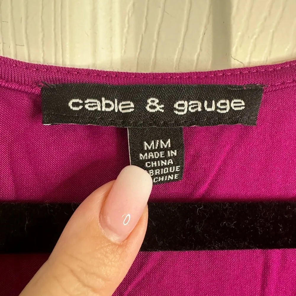 Women's Fuchsia Shirt with Sheer Panels, Size Medium - Image 2