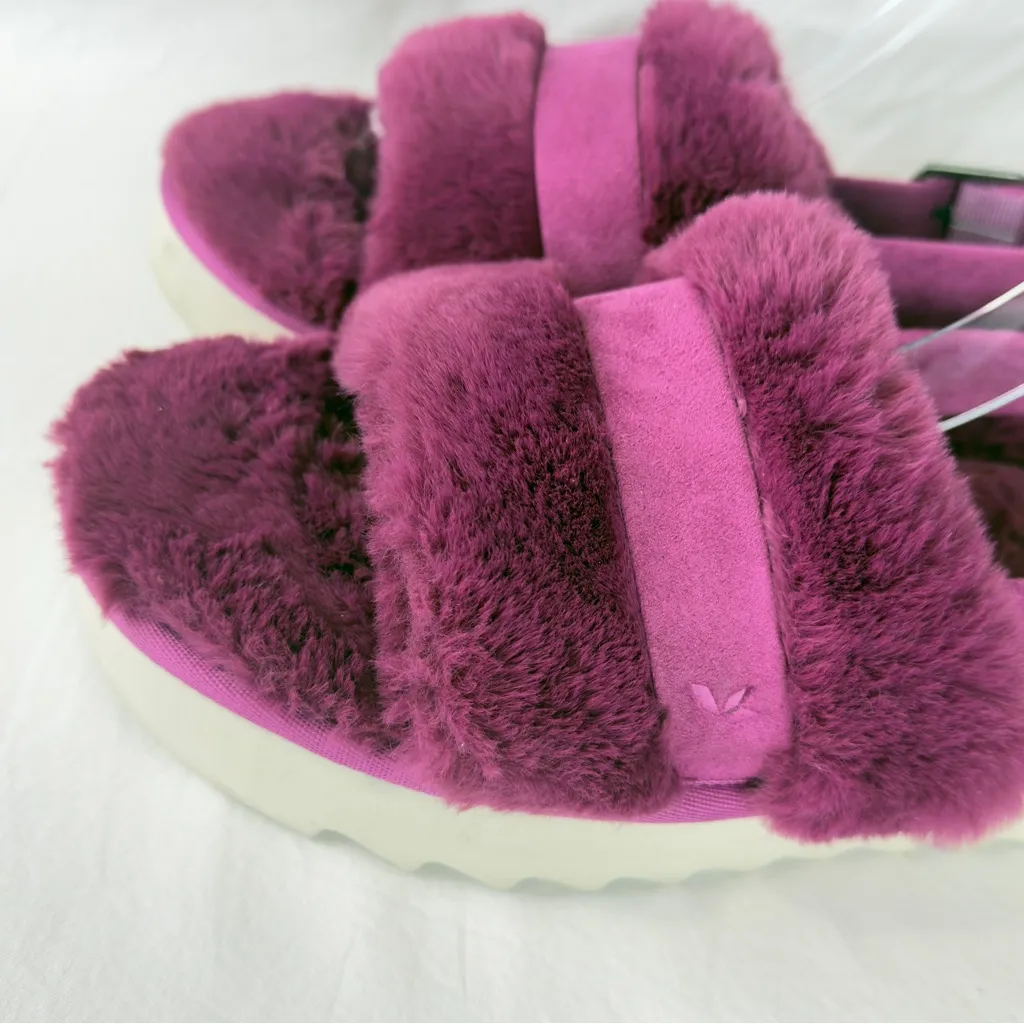 Koolaburra by UGG Women’s Size 11 Adjustable Slide Sandals Fuzz'd Out Fuchsia Purple - Image 6