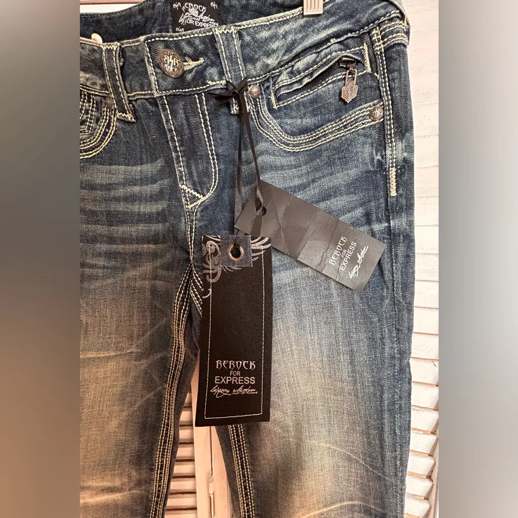 ReRock For Express Boot bootcut blue jeans NWT Womens size 6R 6 Regular stretch - Image 5