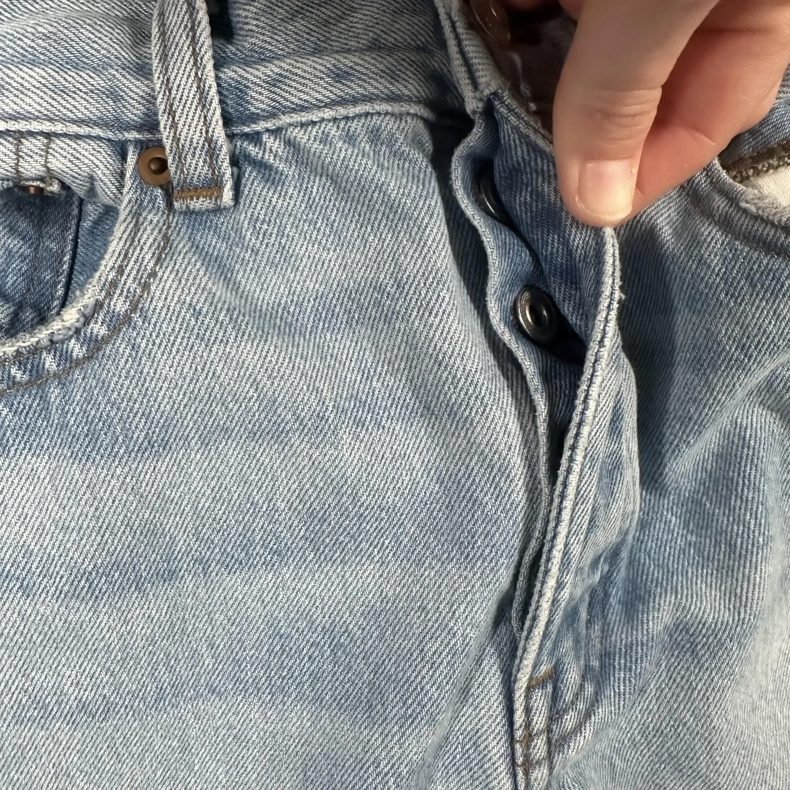 Madewell Low-Slung Baggy Jeans Womens 24 Light Wash Wide Leg Distressed Cuffed - Image 13