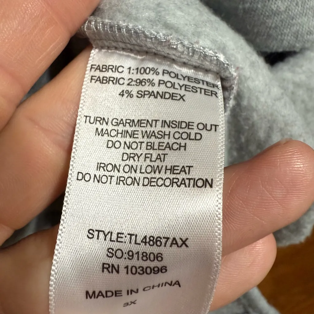 Holiday Nutcracker Graphic Grey Sweatshirt 3X Multicolor Sequin Christmas Gray - Image 7