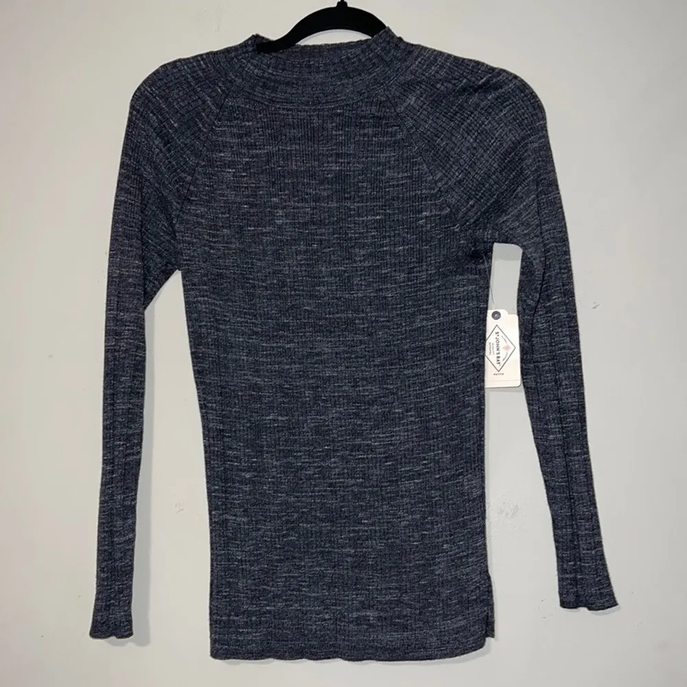 St Johns Bay petite medium heather charcoal long sleeve pullover ribbed shirt - Image 11