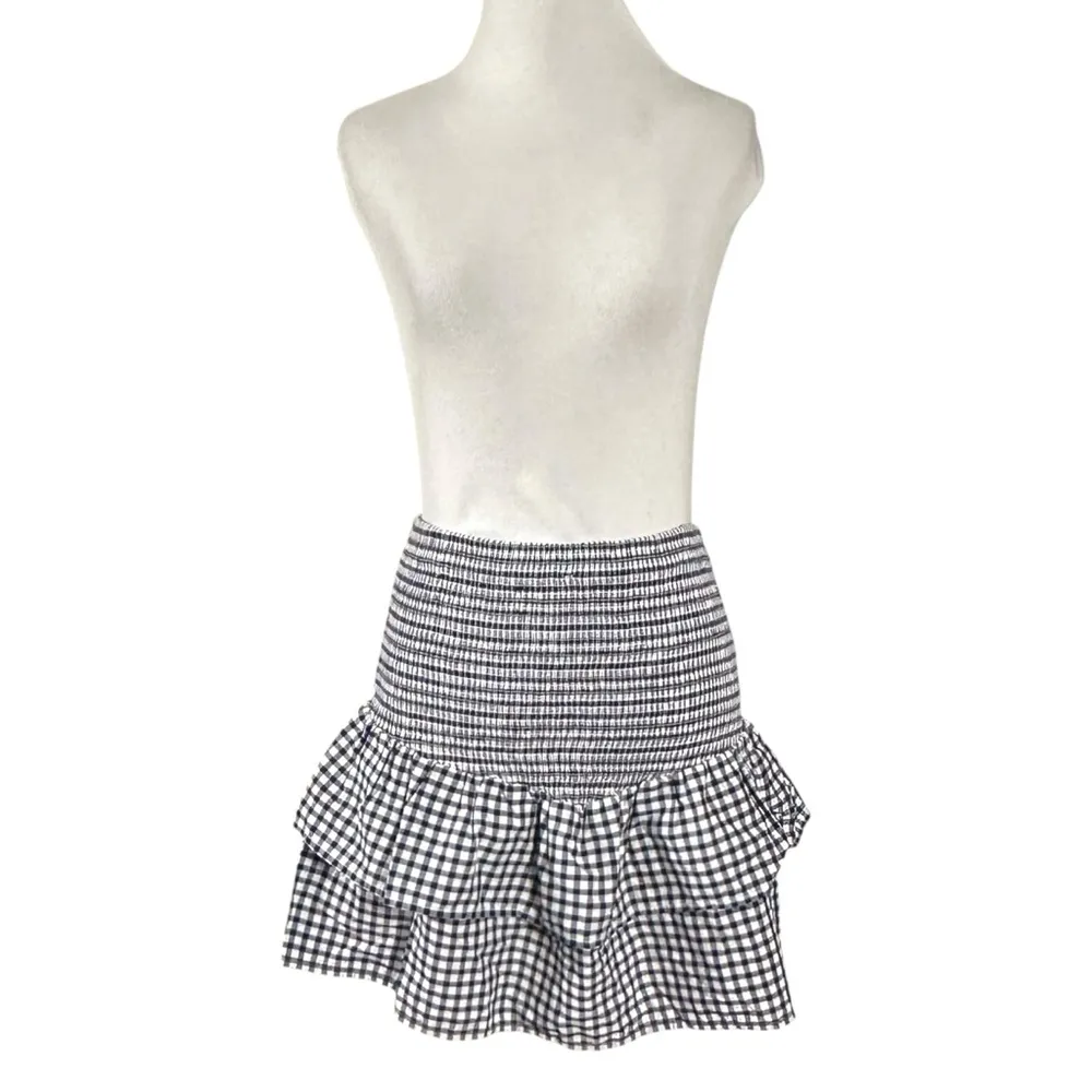 Nation LTD Nili Party Mini Skirt in Gingham Size XS Smocked Ruffle Tube Top - Image 3