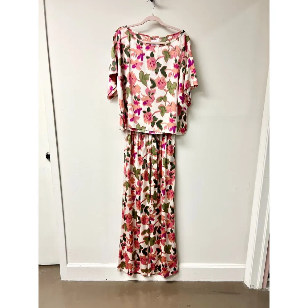 MISA Telka Blouse Top & Reshma Pants Set Sonoran Floral Satin Women's Size Small - Image 3