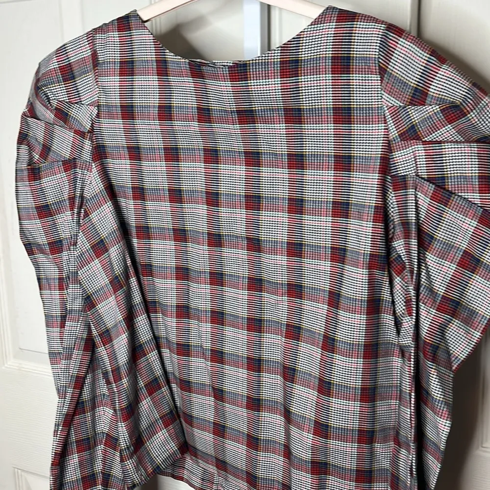 Maison Kitsune Multicolor Check Women’s Blouse Size 40 new Red - Image 5