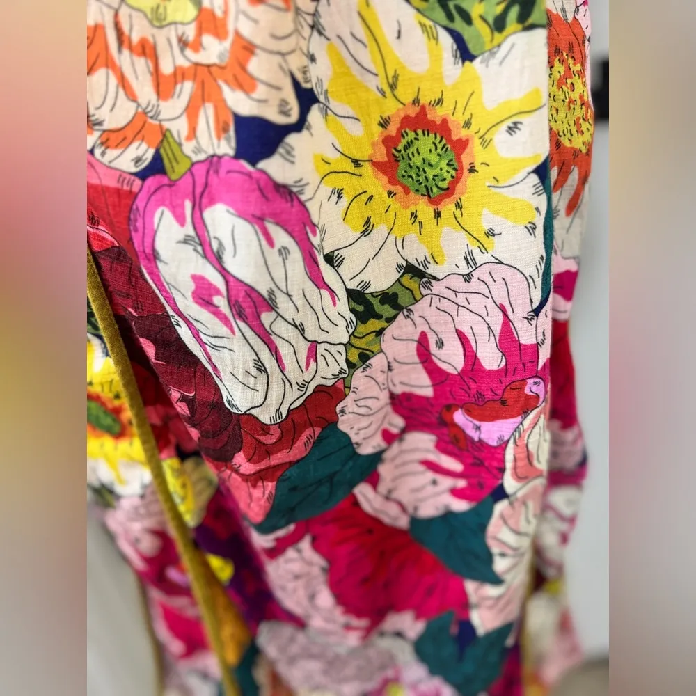 THML Rayon Blend Cottagecore Enchanted Vibrant Floral Maxi Dress S X Small F53 - Image 11