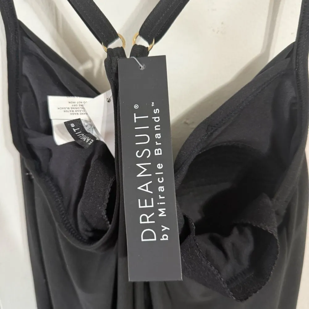 Black‎ Backless Camisole Swim Top with Plunging V - Image 3