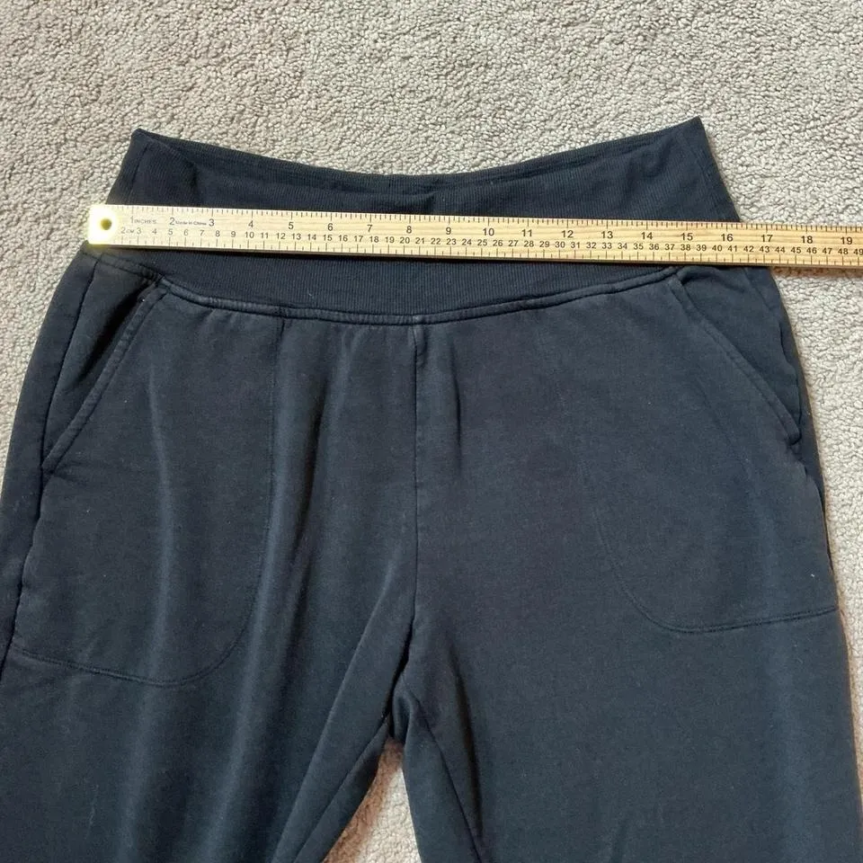 Athleta Black Jogger Pants High Waist Ribbed Cuffs Activewear Size L - Image 4