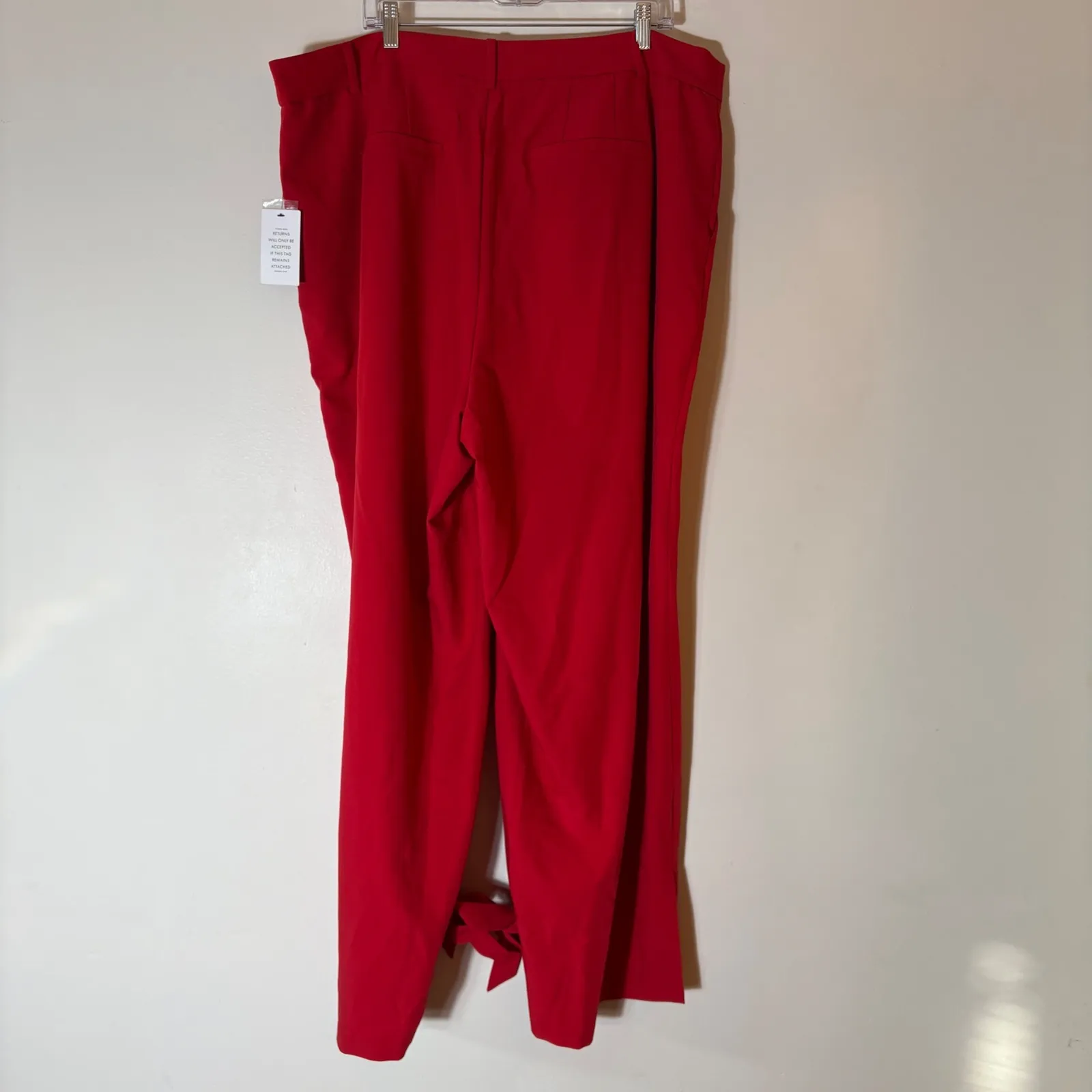 ELOQUII Red Wide Leg Tie Ankle Pants Size 20 NWT - Image 7
