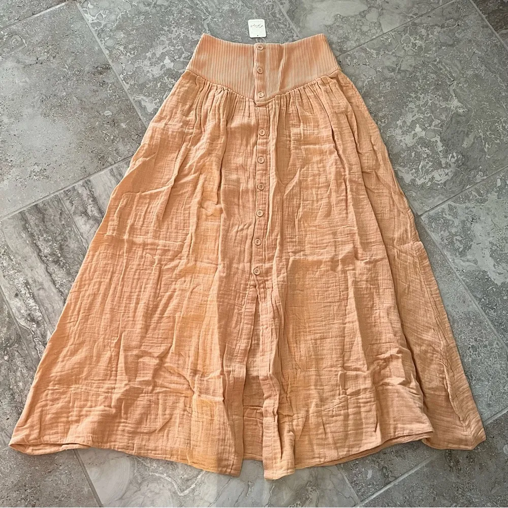 Free People Revolve* 2-Piece Button Front Maxi Skirt &Crop Top Size XS New w/Tag - Image 7