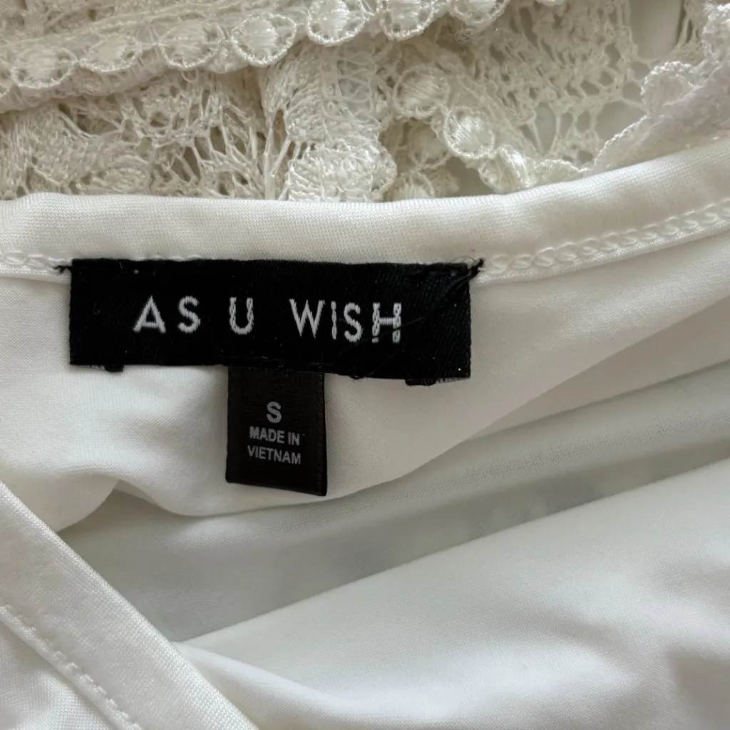 As U Wish Fully Lined All Over Lace Dress Cream (Close to White) Size Small NWT - Image 8