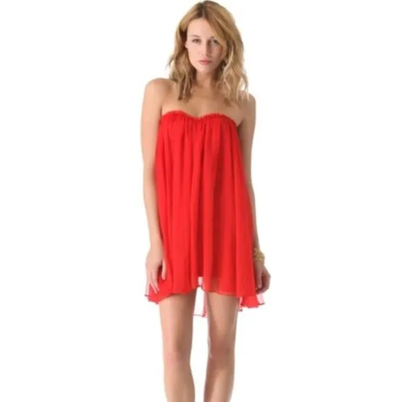 Blaque Label Red Chiffon Sweetheart Mini Dress Size XS‎ NWT - Image 11