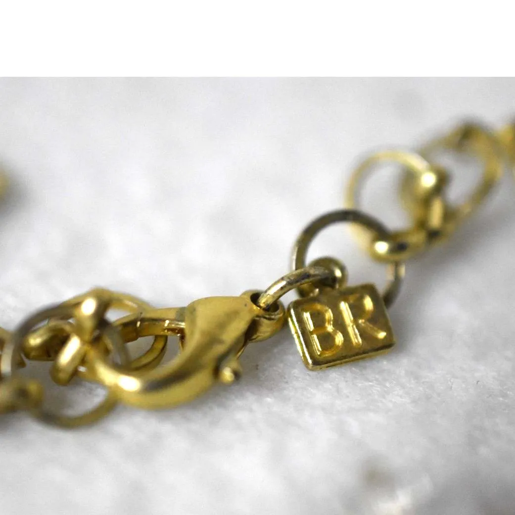 Banana Republic Faux Pearl Faceted Cluster Beaded  Gold Tone 24" Necklace - Image 3