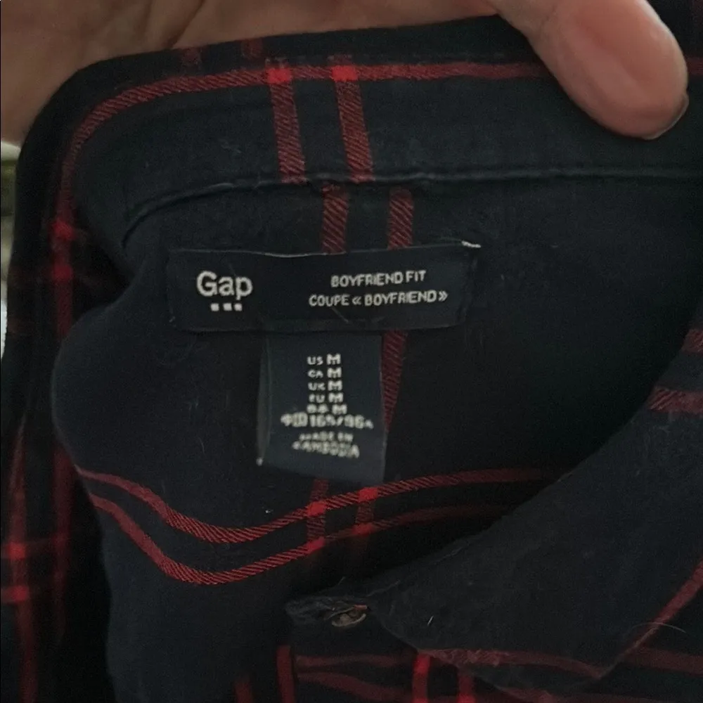 GAP Navy and Red Plaid Shirt - Image 4