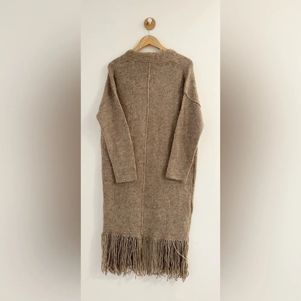 NWT  Women's Eden Fringe-Trimmed Brown Cardigan Sweater / Size S - Image 10