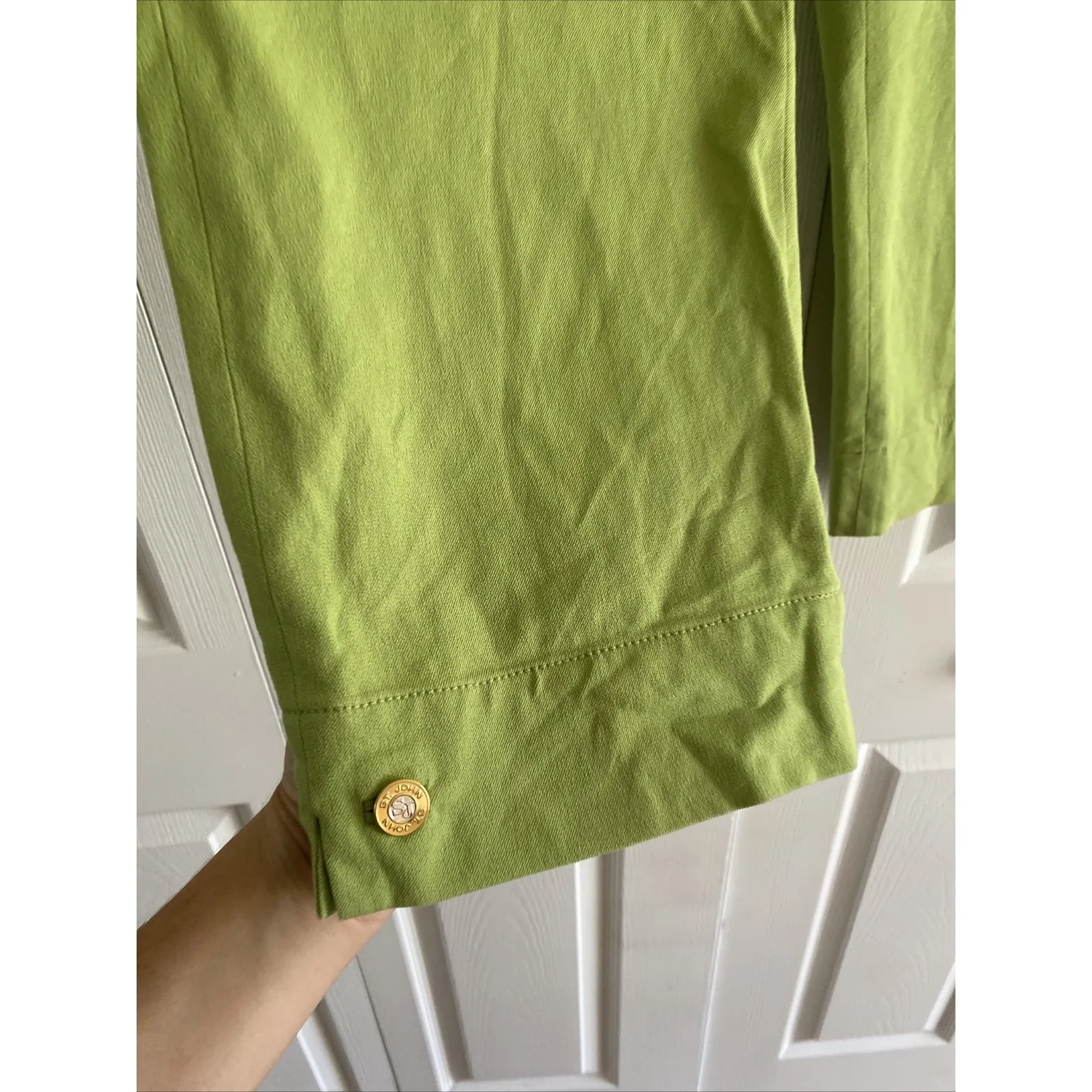 St John Sport Womens Size 8 Green Wide Leg Crop Pants Old money Resort - Image 4