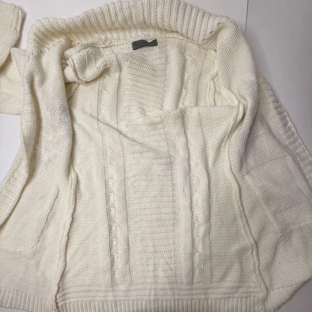 Cardigan Floral Knitted Identita Collection Womens Size Small Cream Multicolored Pink - Image 7