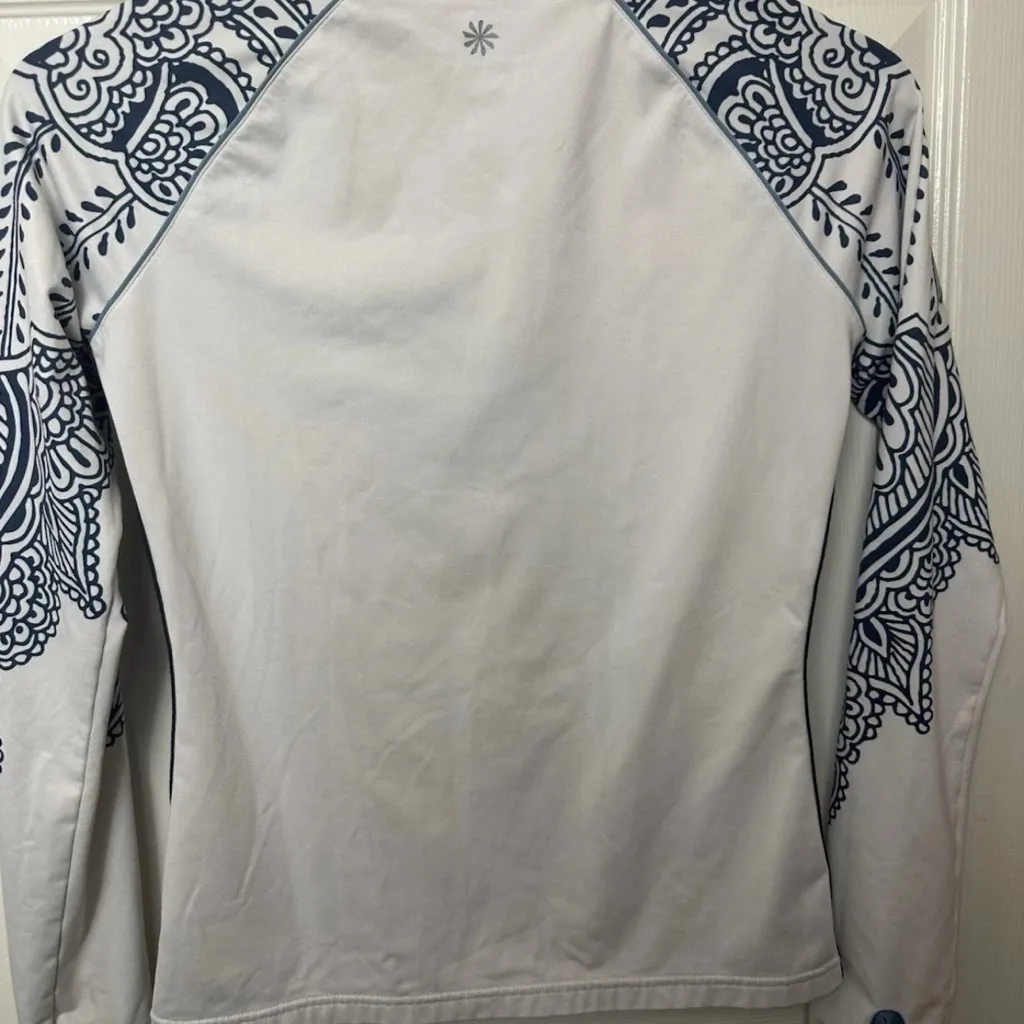 Athleta Tribal Bohemian Quarter Zip Top Thumb Holes Long Sleeve Women’s Smalll - Image 2