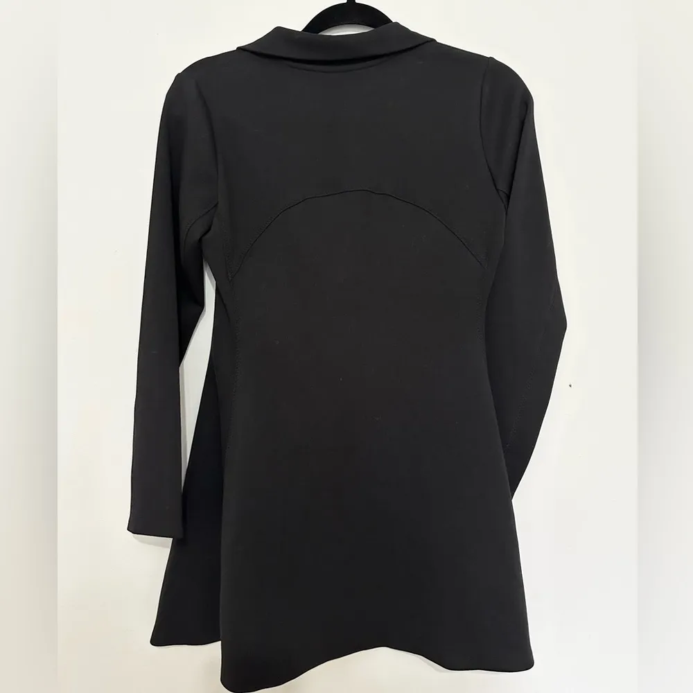 Athleta Deep Drive A Line Dress Size XSP Black Long Sleeve 1/4 Zip Front Travel - Image 3