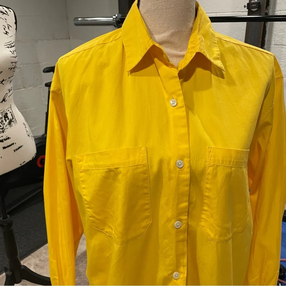 Groovy vintage limited oversized taxi 🚕 yellow button down blouse pockets 🌻 - Image 6