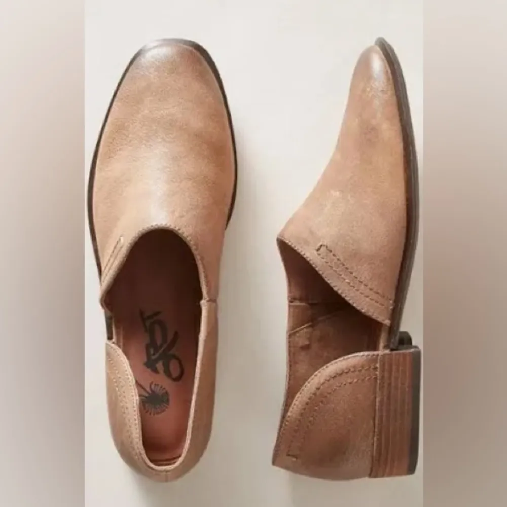 OTBT Coyote D’Orsay shooties‎ metallic gold brown leather size 9.5 - Image 2