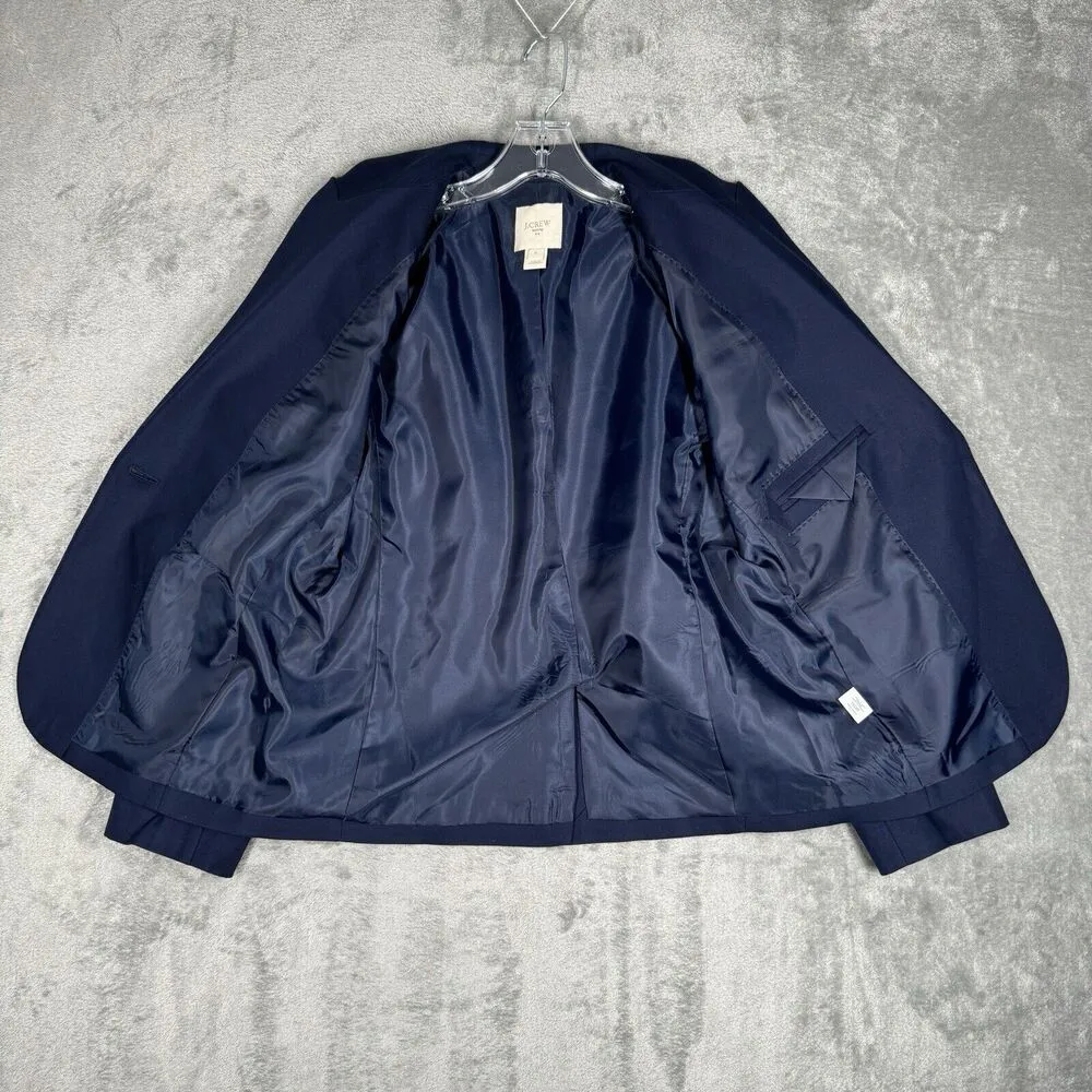 J Crew Blazer Womens 6 Navy Blue Suiting Jacket Classic Business Preppy Academia - Image 4