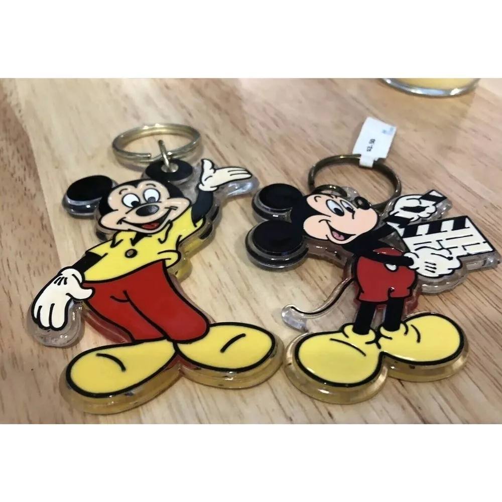 Lot of 2 Vintage Mickey Mouse Plastic Key Chains - Disney Collectable - Image 3