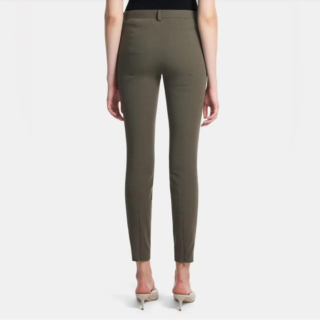New! Theory Bi-Stretch Seam Skinny‎ Trouser Pants in Teak Green Sz 0 $395 - Image 4