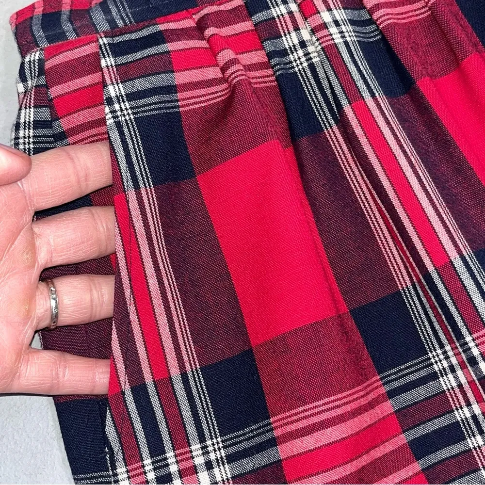 Vintage Pendleton Red Plaid Wool Skirt - Image 2