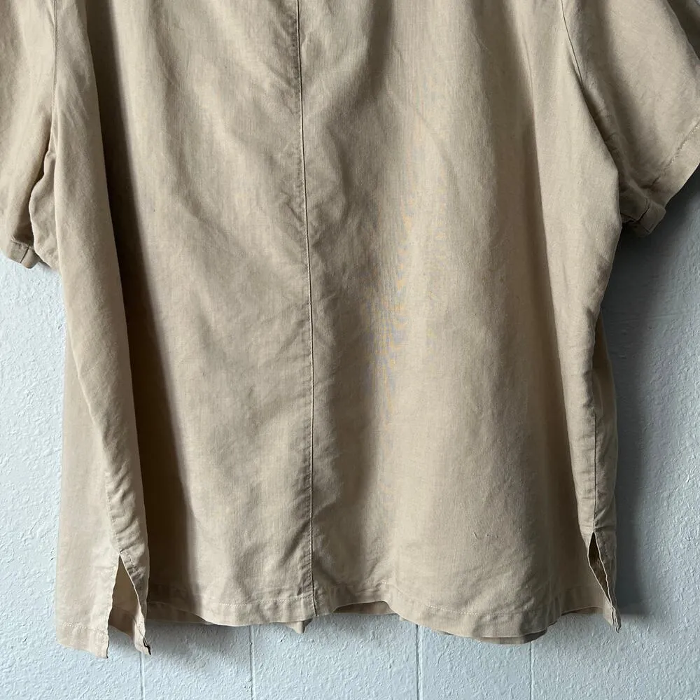 Selene Sport Womens Shirt 2X Linen Blend Casual Beach Nautical Summer Breathable - Image 8