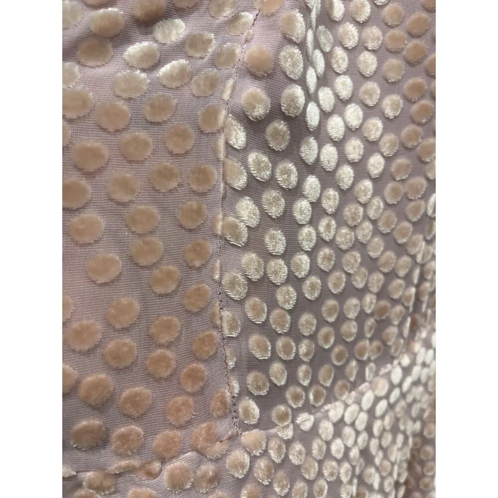 Blumarine Blush Pink Polka Dot Sheer Tiered Skirt Dress Sz 42 - Image 6