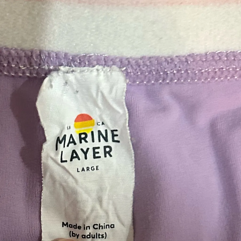 Marine Layer Purple Leggings Rainbow Waistband Activewear Large - Image 6