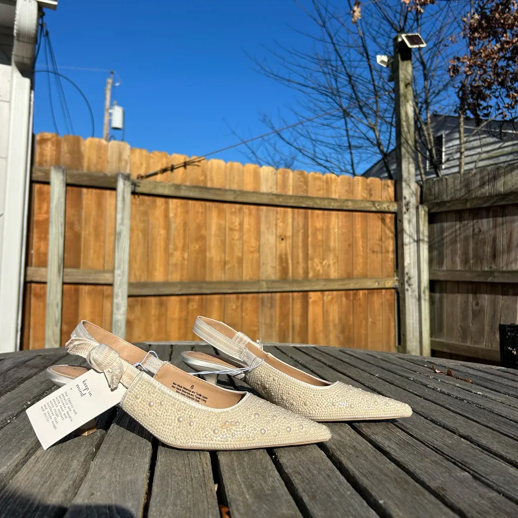 Nwt Women's Milan Slingback Heels - A New Day size 8 pearl wedding guest spring - Image 4