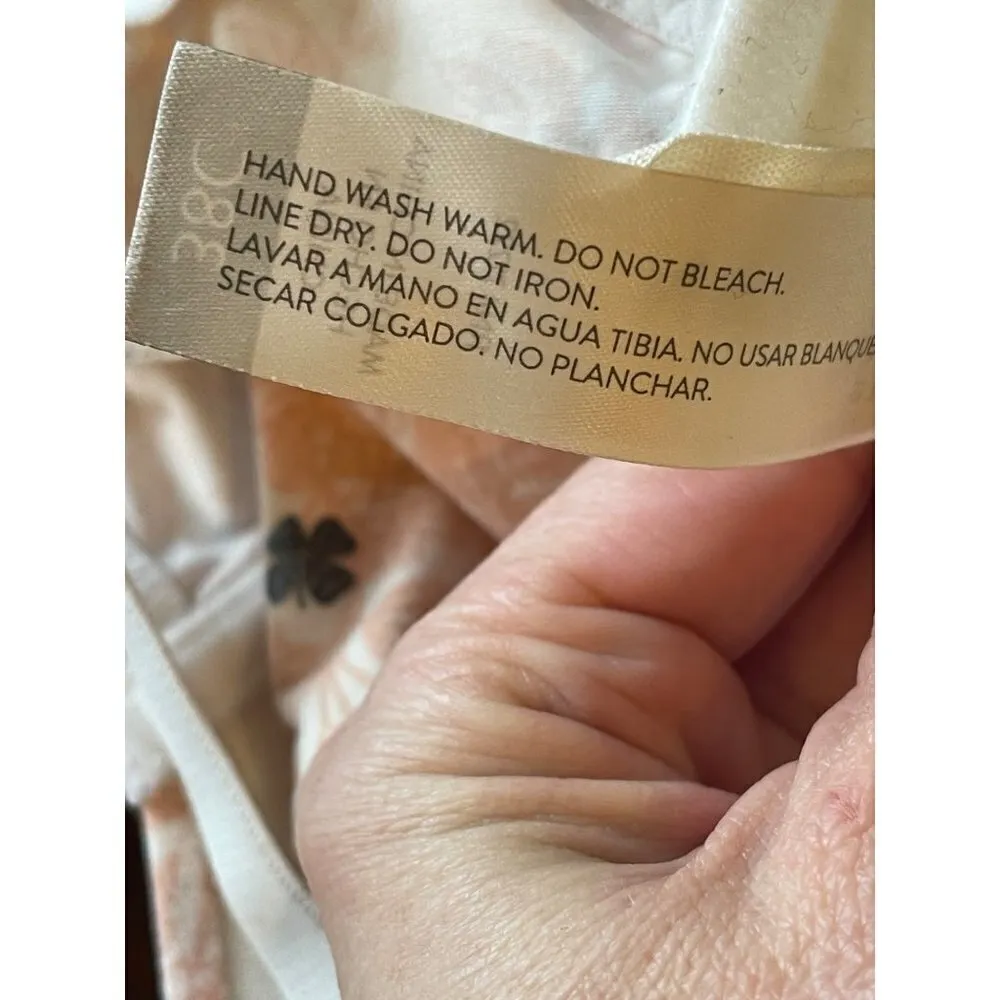 Lucky Brand‎ Pink And White Floral Print Underwire Contour Cup Bra Size 38C - Image 11