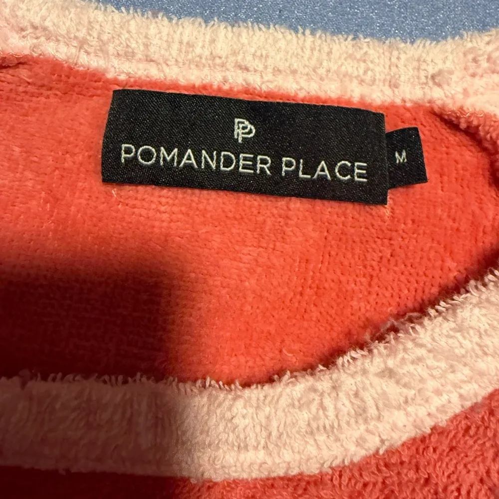 Pomander Place Vibrant Orange and Baby Pink Terry Cloth Sweatshirt Size M - Image 3