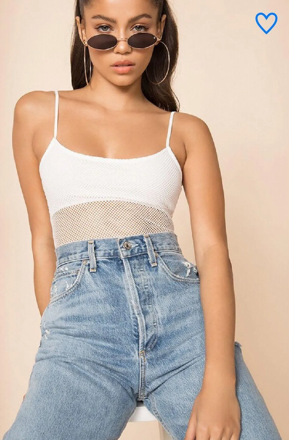 Revolve Janene White Fishnet Body Suit - Image 3