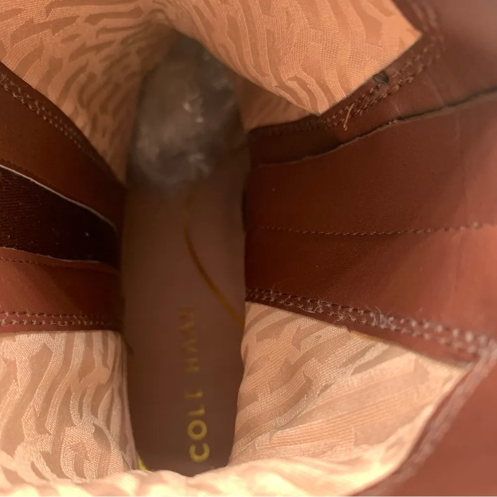 NWOB Cole Haan Womens Chrystie Square Toe Bootie brown leather heel size9B  1299 - Image 8