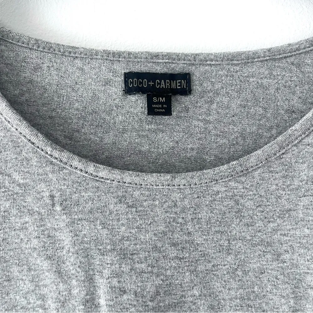 Coco + Carmen  Grey Long Sleeve Plaid Hem Blouse - Image 4