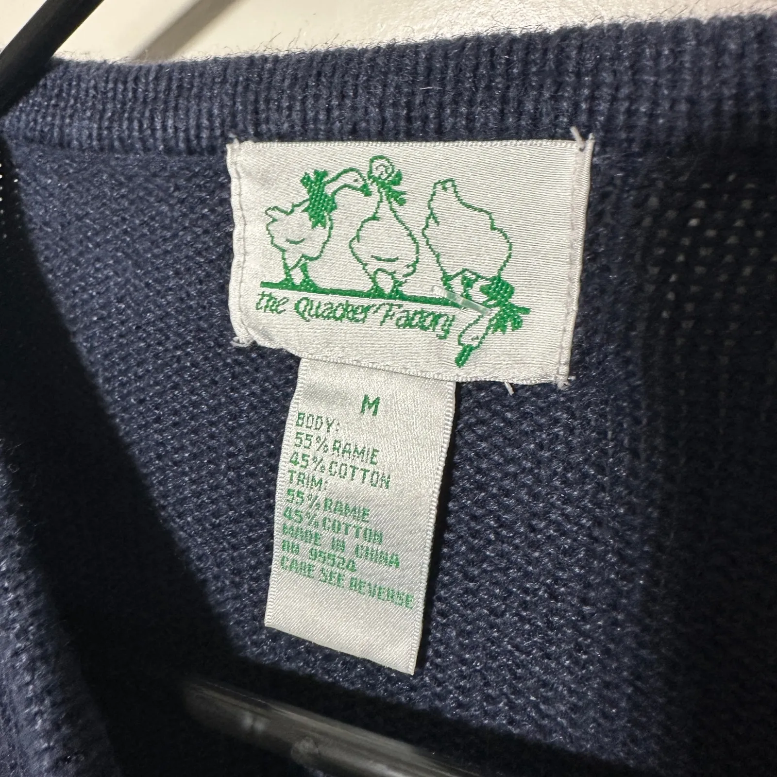 The Quaker Factory Stars Stripes Patriotic USA Vintage Cardigan Sweater Womens M Blue Size M - Image 2