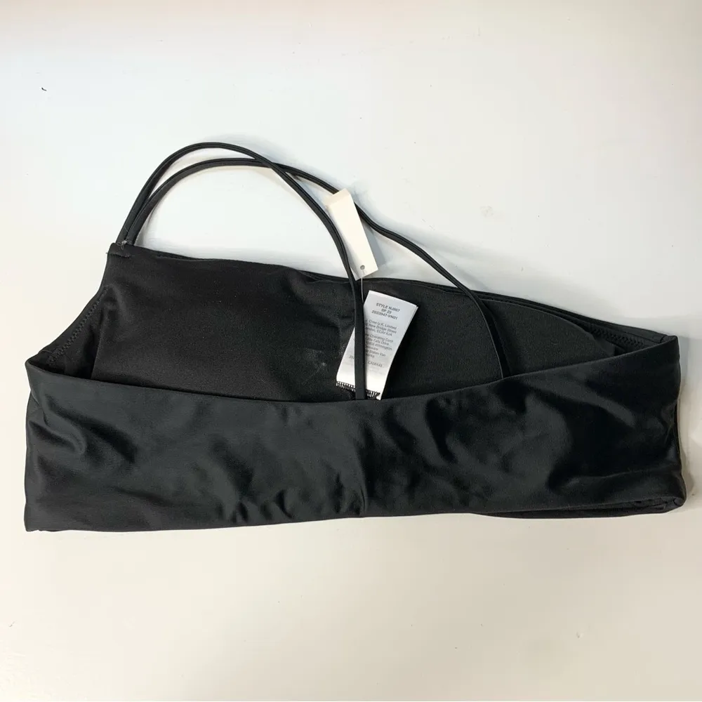 NWT Madewell Double-Strap One-Shoulder Bikini Top True Black - Image 3