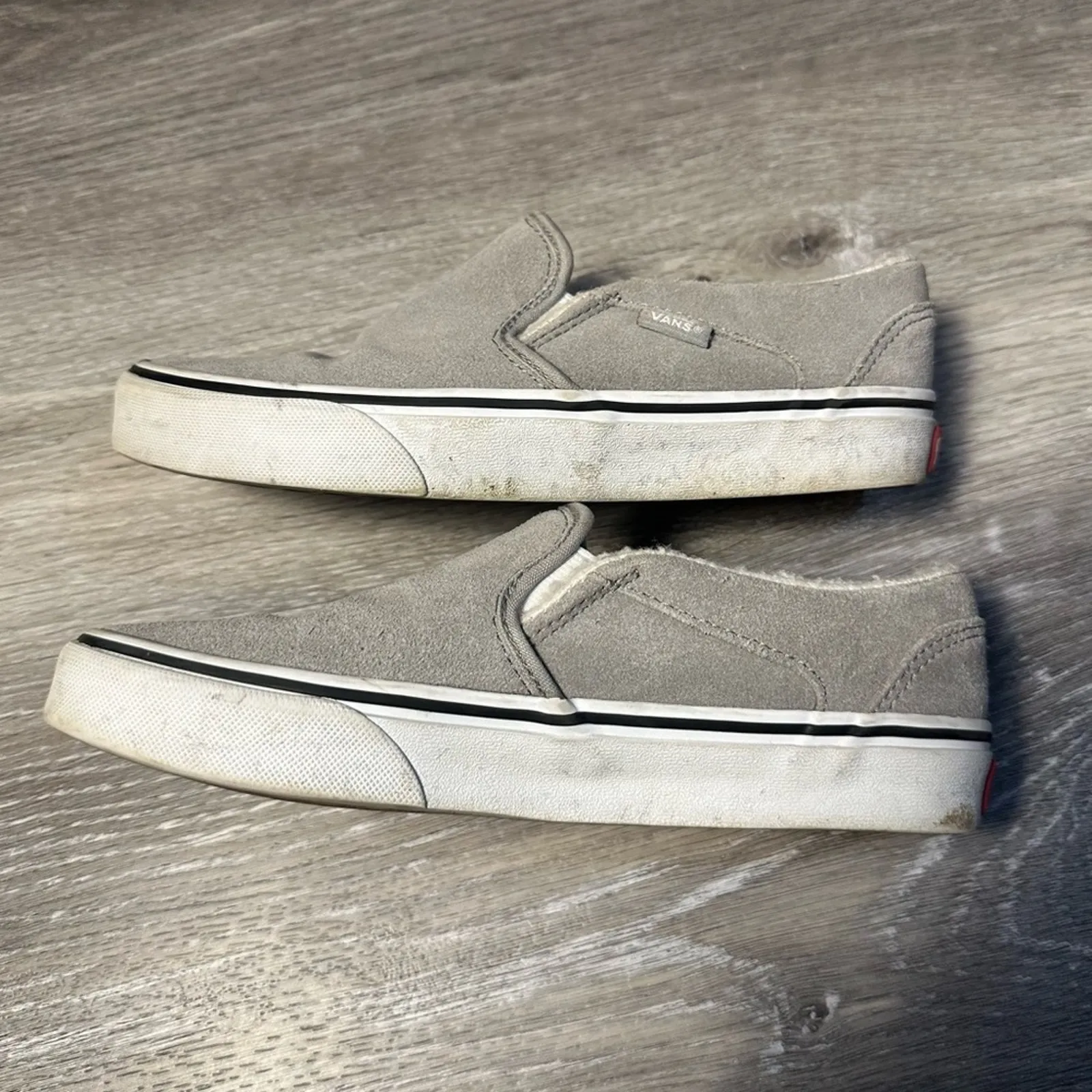 Vans Gray Suede Slip On Shoes - Image 4