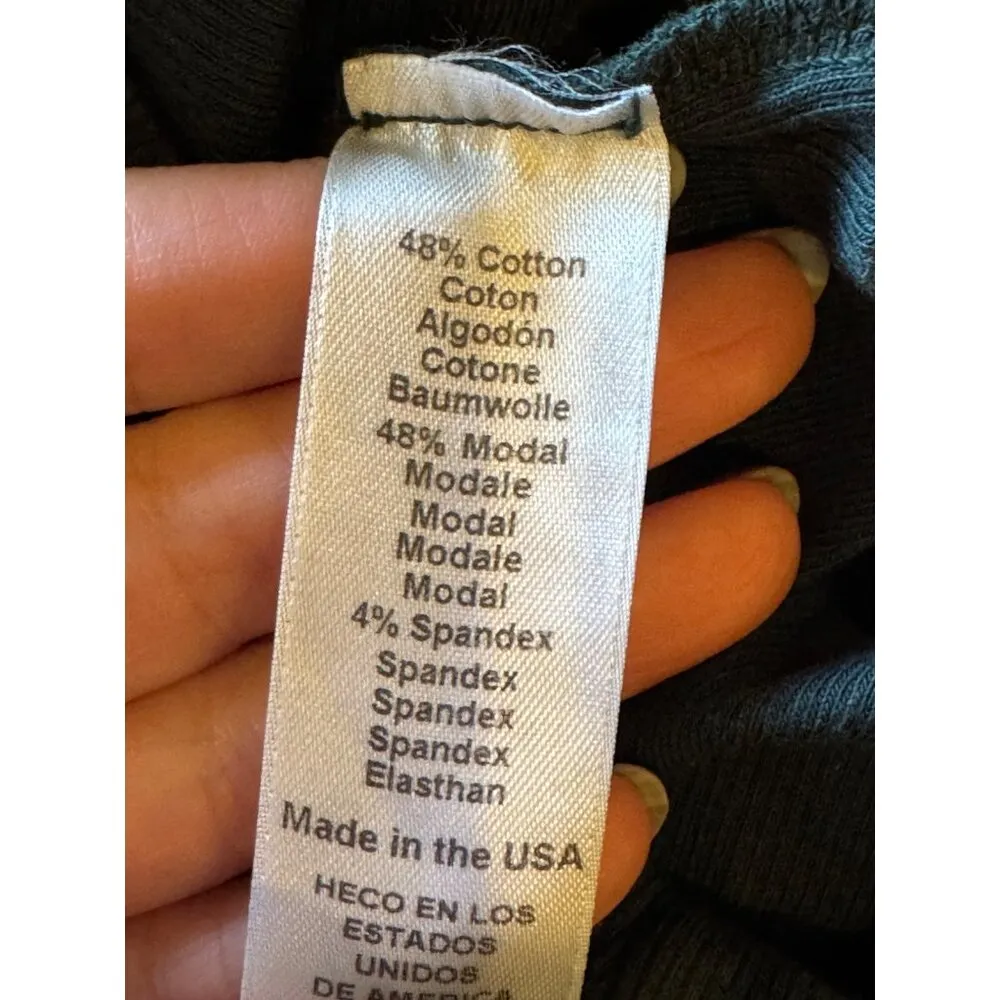 Michael Stars Dress Women Large Green Ribbed Knit‎ Turtleneck Ruched Velma Mini - Image 10