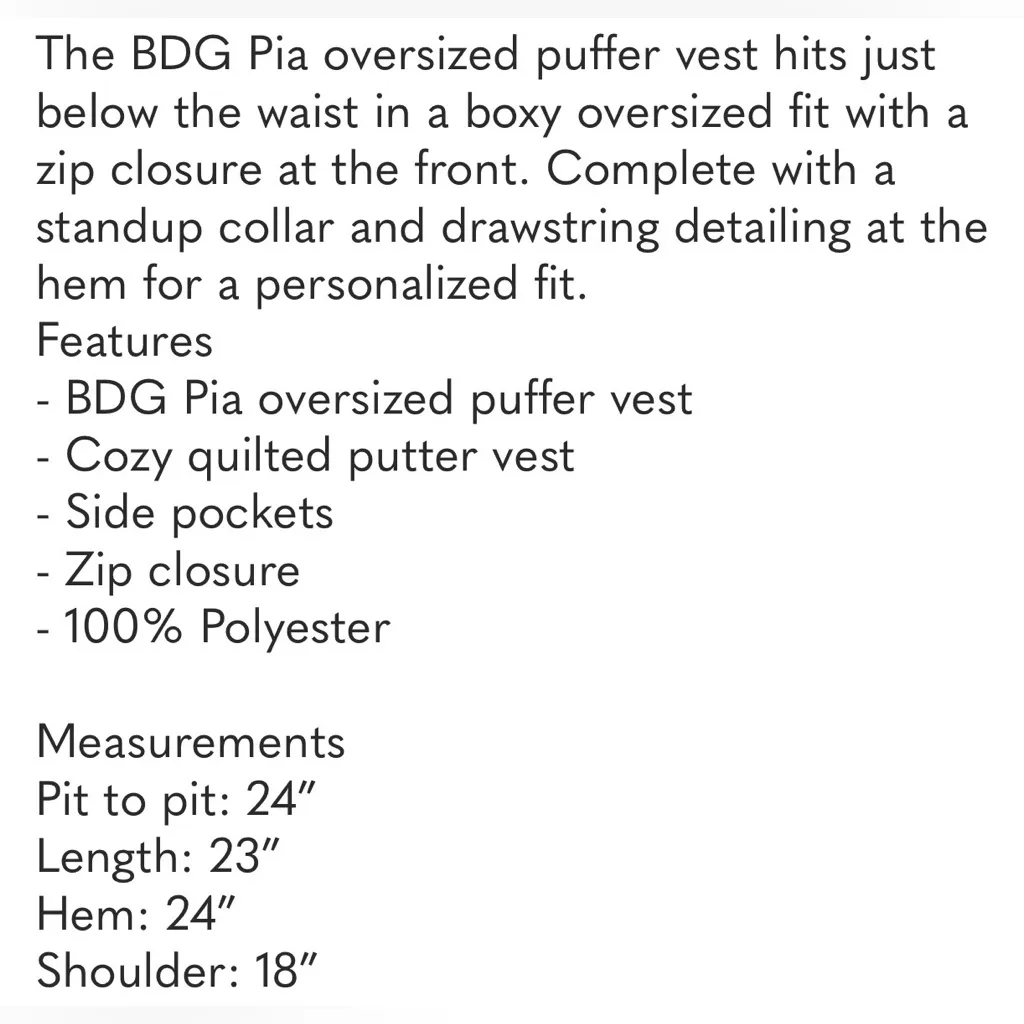 Urban Outfitters BDG Pia Sleeveless Sky Blue Full Zip Puffer Vest Size Small - Image 8