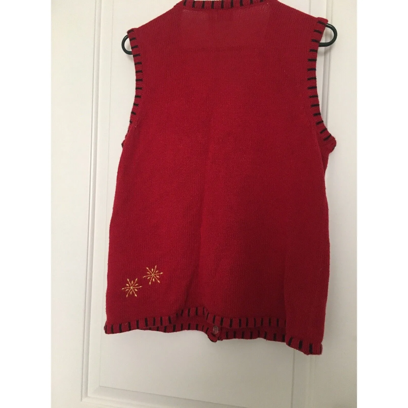 Holiday Editions Women's Button Front Ugly Christmas Sweater Vest Size Medium - Image 7