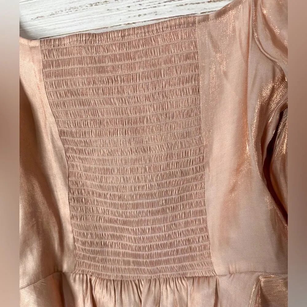 NEW Good American Rose Gold Metallic Too Tempted Corset Top, Size Medium - Image 14