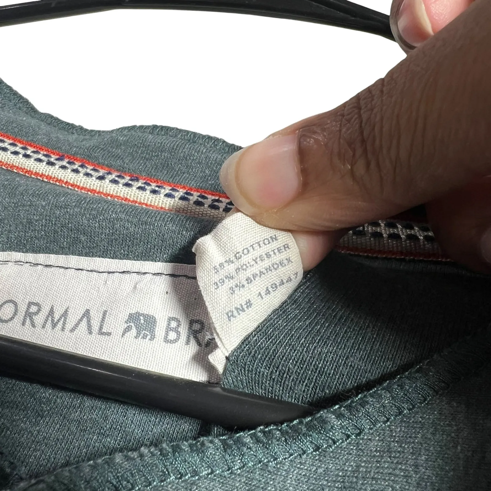 The Normal Brand Long Sleeve Henley Shirt Dark Teal Size XL Green - Image 5