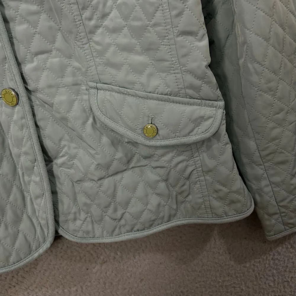 Talbots Coat Womens 8 Blue‎ Pastel Color Long Sleeve Quilted Jacket Coat - Image 7